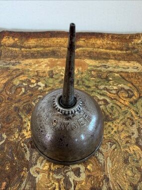 SAYGER Metal Oil Can Funnel - Rustic Gray